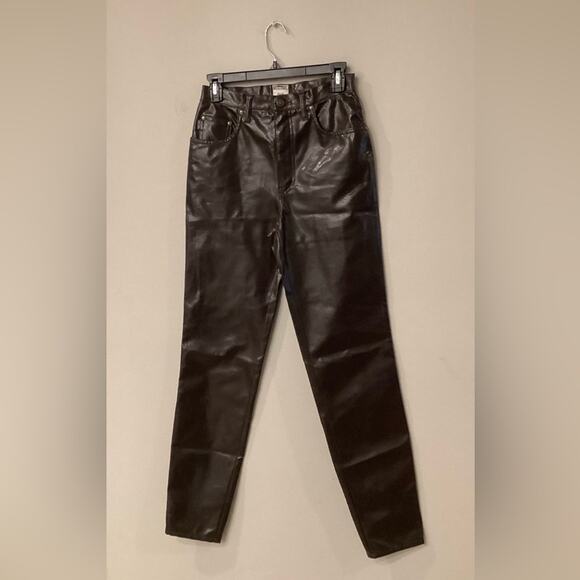 Moschino Vintage Pleather Brown Size 28 Pants in Excellent Preloved Condition! - Picture 1 of 6